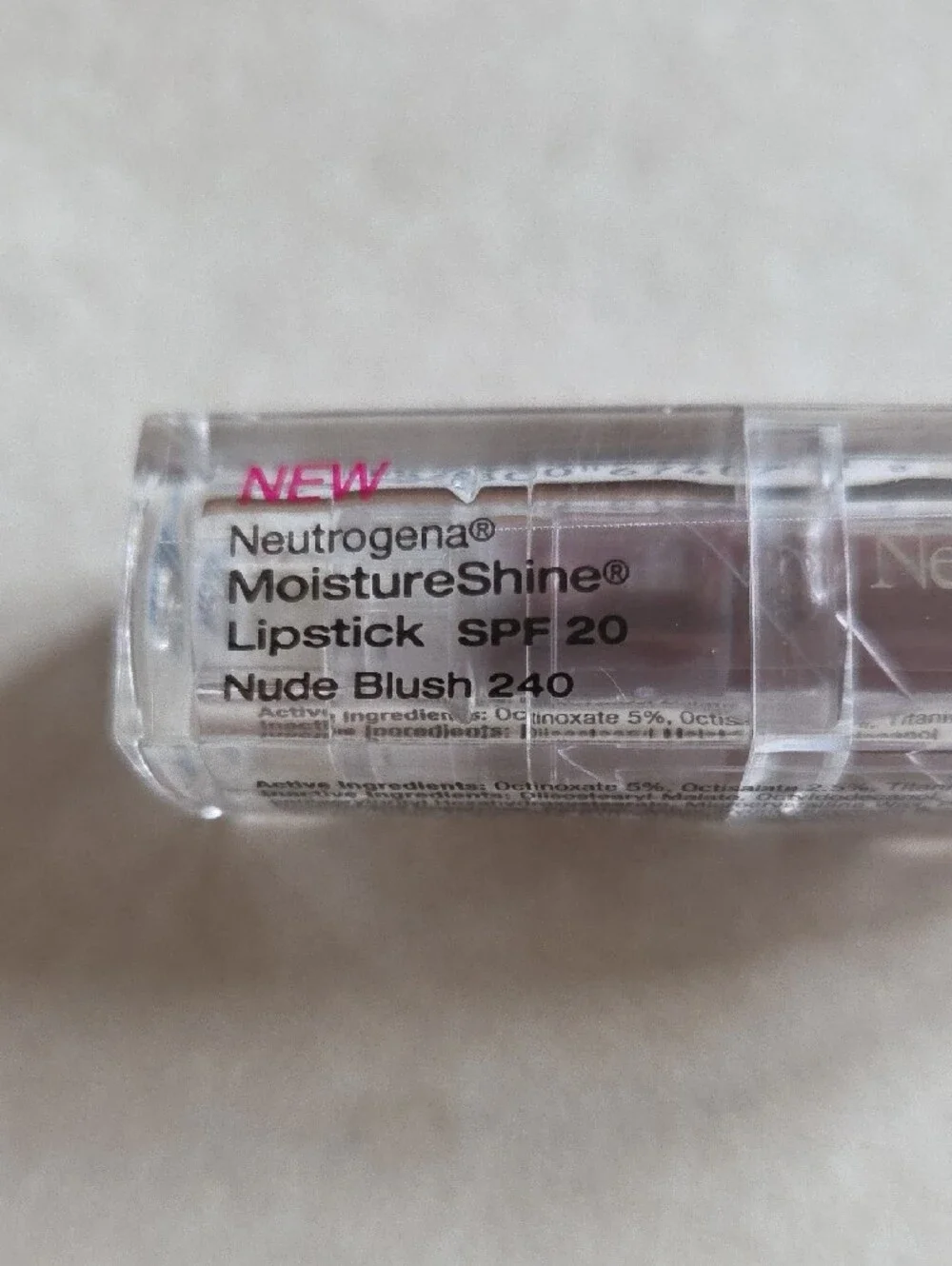 Neutrogena Moisture Shine Lipstick #240 Nude Blush NEW Sealed 0.12 oz/3.4g